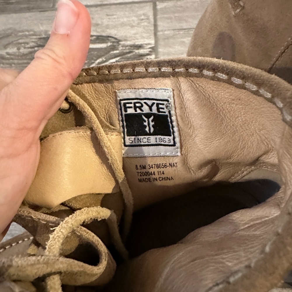 Frye Parker Moc Oiled Leather Tan ankle boots - Picture 2 of 3